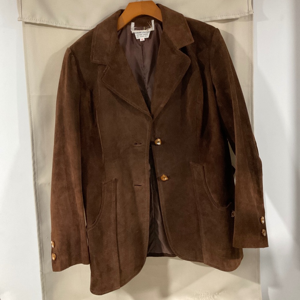Brown suede leather blazer